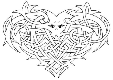 Celtic Knotwork Heart Coloring Page